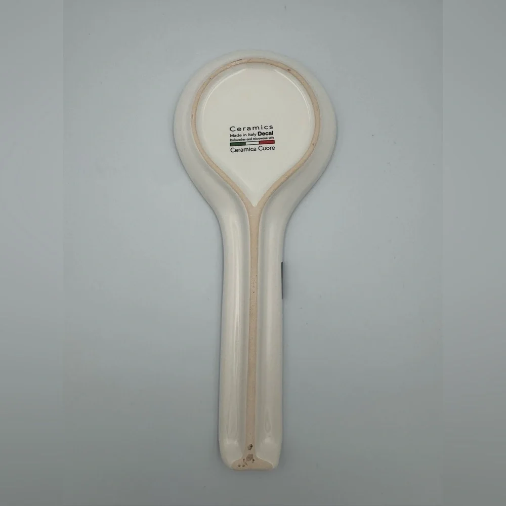 Ceramica Cuore Italian Ceramic Spoon Rest Floral Hand Painted‎ Made in Italy